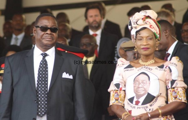 President Mutharika and the  First Lady at Malawi golden jubilee celebrations