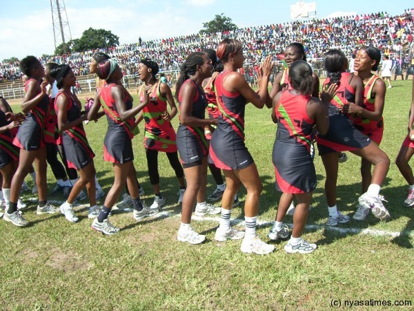 Blantyre and Lilongwe netball select team who were part of the activities to mark the launch of GOtv