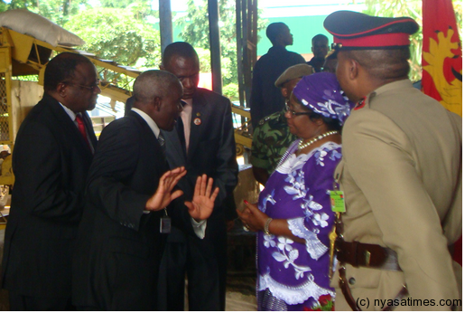 National Food Reserve Agency offocials explaining to President Banda about the maize situation in the silos when she visited earlier this year