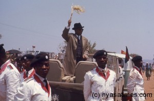 Kamuzu with his trademark fly-whisk