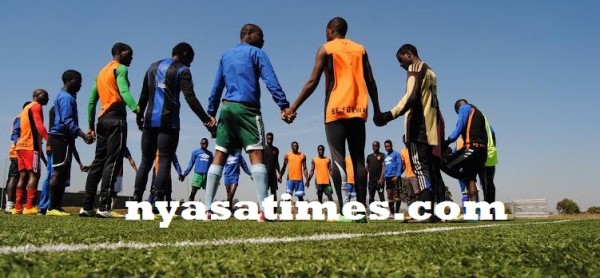 omads players asking for God's guidance during training...Photo Jeromy Kadewere