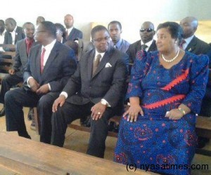 In court: Suspects Peter Mutharika, Bright Msaka and Jean Kalilani