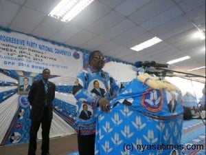 Mutharika addressing delegates at DPP convention