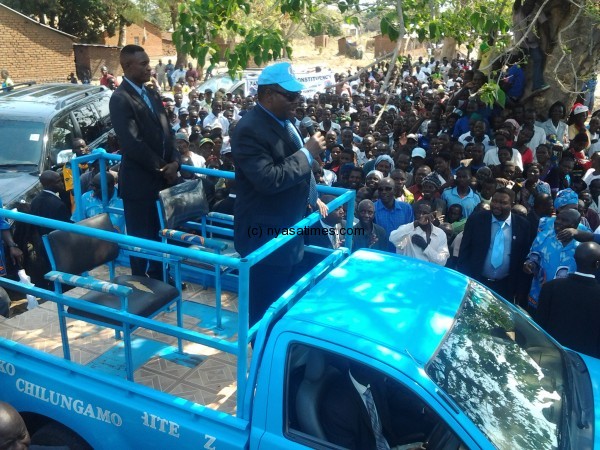 Mutharika speaking in Chitipa