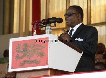 President Mutharika: Prefers to see a half full glass and not a half empty one