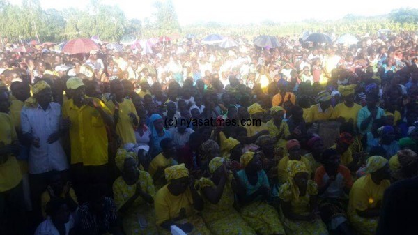 UDF supporters listening to Atupele in Phalombe