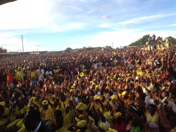 Large and excited throngs at Atupele rally in Lilongwe.
