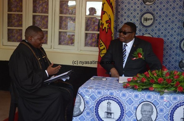 PIM president Rev Makondetsa briefing President Mutharika before the event