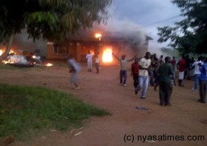 A police station set on fire last year in Lilongwe