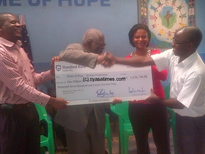 Presenting the cheque