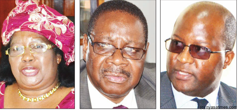 Presidential candidates: From left to right – Joyce Banda, Peter Mutharika and Atupele Muluzi