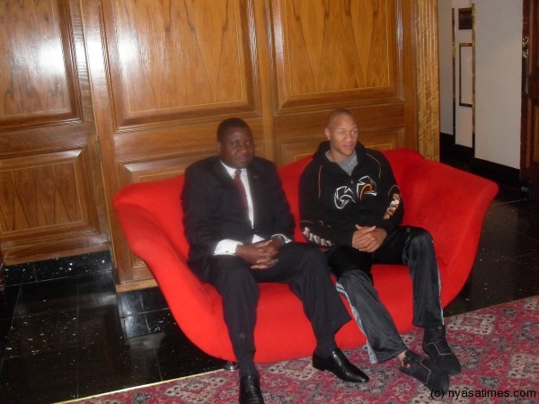 Courtesy call: High Commissioner Sande with Chilemba at Britannia International Hotel at Canary Wharf in London