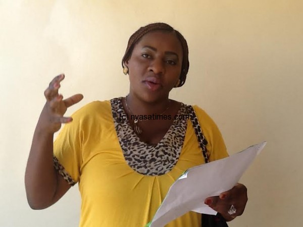 Mrs Sibande stressing the point to Nyasa Times 