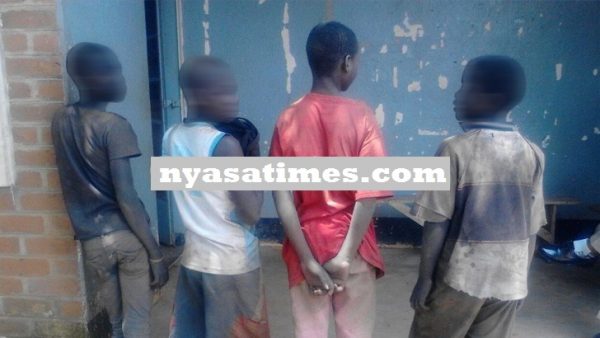 Children after they were found under a bus