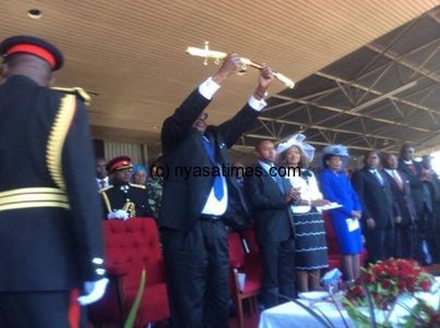 Mutharika with a sword of authority
