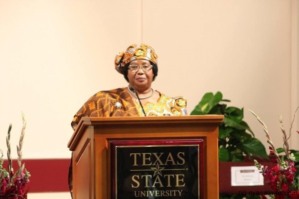 President Banda in lecture at Texas State University