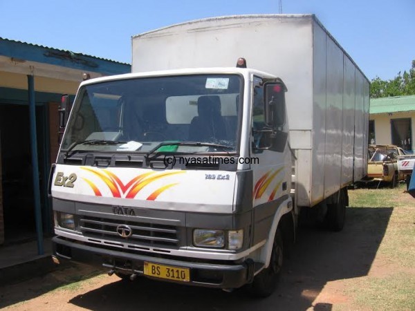 The vehicle which carried petrol and diesel at police station in Karonga