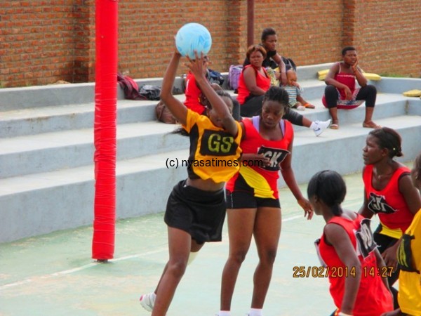 High flying: Sindi Simutowe grabbing the ball.-Photo by Jeromy Kadewere