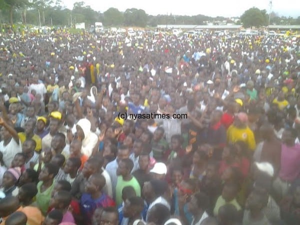 Throngs of UDF supporters at Mzuzu upper stadium 