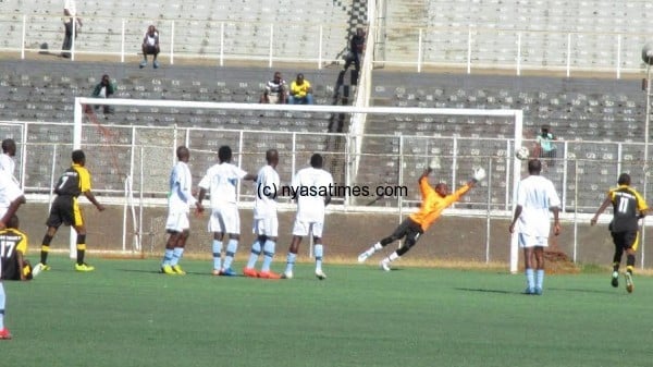 What a save by the bankers goalkeeper ... s Kameza....Photo Jeromy Kadewere.