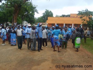 A protest held by DPP supporters in Zomba on Tuesday