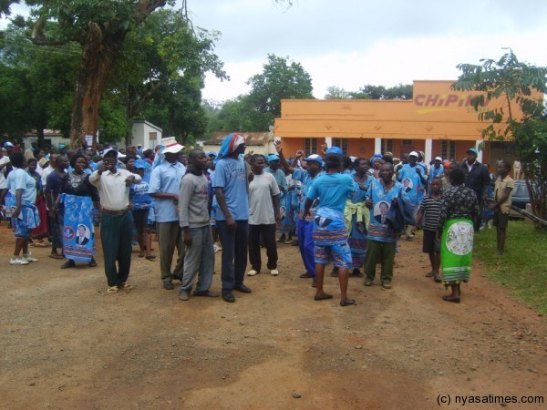 A protest held by DPP supporters in Zomba on Tuesday