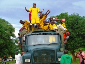 Kamuzu Barracks players cerebrating their victory into the Super League