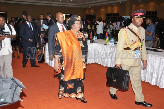 President Banda arriving at the summit in Uganda
