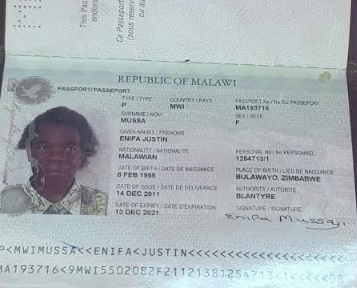The passport of the woman