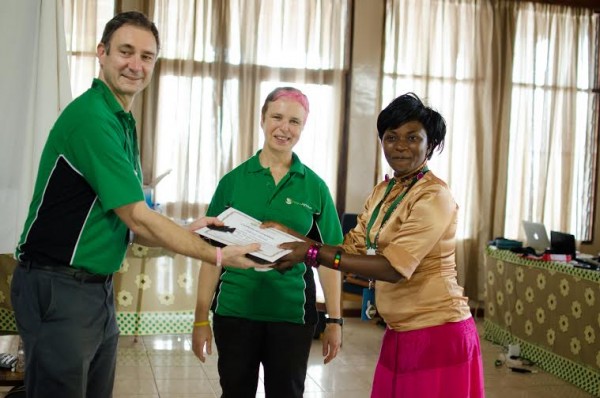 MBC's Chikondi Mphinda receiving certificate of attendance