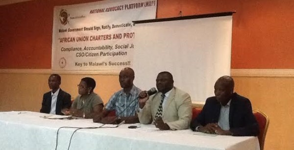 CSOs addressing a news conference on ATI Bill