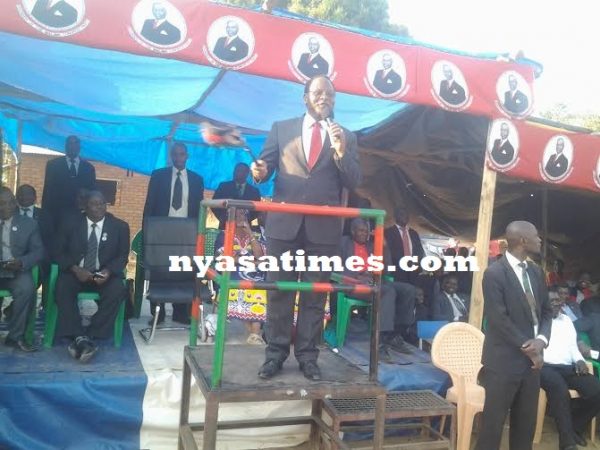 Chakwera speaking in Nkhotakota: Mutharika has dismally failed