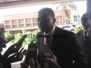 Chibambo talking to journalist after his victory as the party's president.