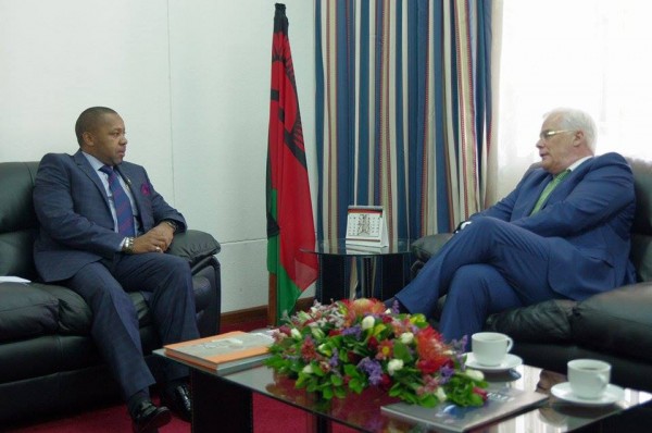 Chilima and Ballekom in the course of their meeting at Capital Hill in Lilongwe