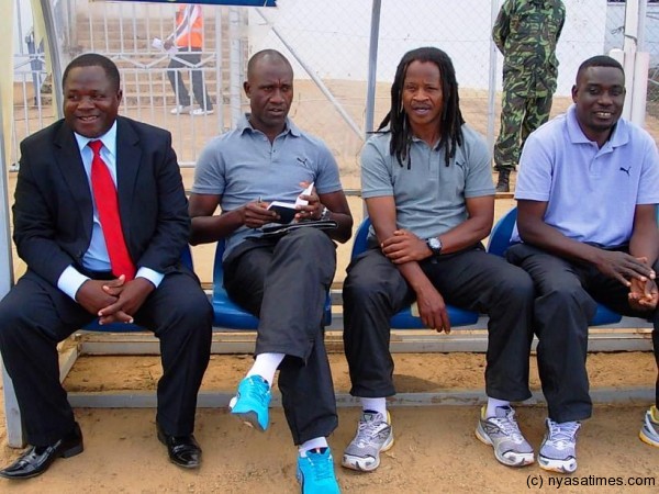 Flames bech was all smiles when Ngalande scored....Photo Jeromy Kadewere