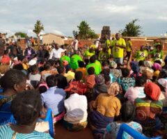 Chunga addressing the crowd at Jenda in Mzimba District
