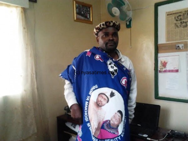 Mkandawire displays wedding cloth