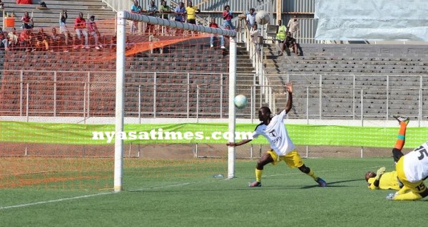 Second goal for Blue Eagles as Max Bullets defender fail to clear the ball...Photo Jeromy Kadewere