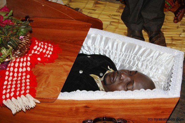 The late Chikondi in a coffin....Pic Arkangel Tembo