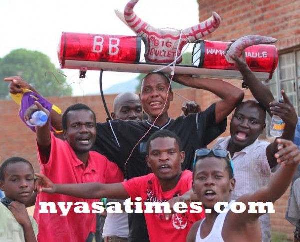 The title has been put to bed, Peoples Team fans celebrate...Photo Jeromy Kadewere