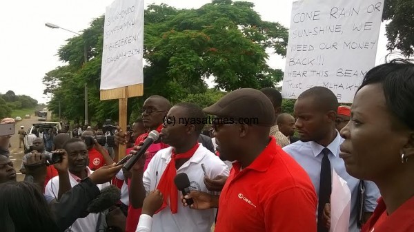 CSO leaders addressing the people