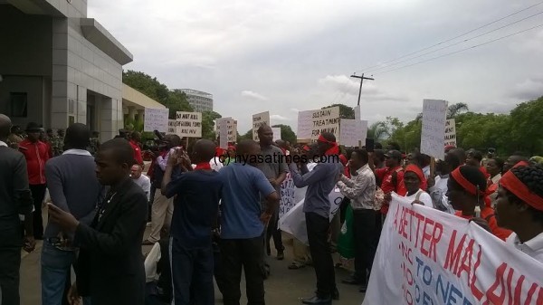 Protesters doing it peacefully