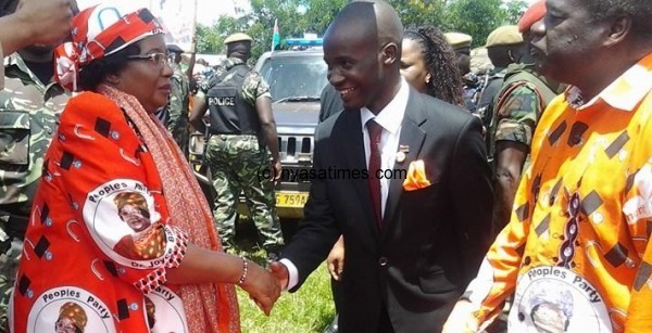 PP leader Joyce Banda and her 2014 presidential running mate Sosten Gwengwe