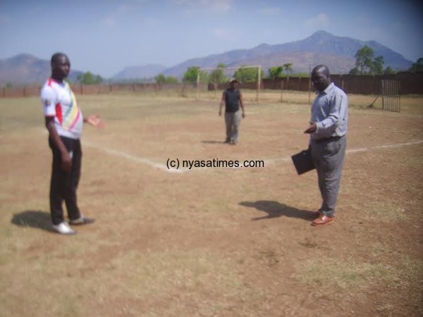 The concerned Banda (left) Namaraka (centre) and Chasowa: Zomba Community Centre Ground
